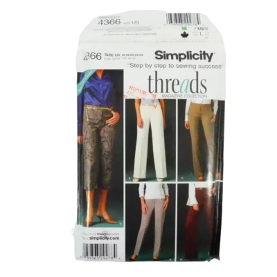 Simplicity 4366 Misses Pants Sewing Pattern Size 16-24 Uncut Tapered Wide Cuff - Image 1 of 4