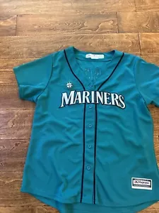 Majestic MLB Seattle Mariners Baseball Jersey Turquoise Teal Stitch Cano’ #22 - Picture 1 of 8