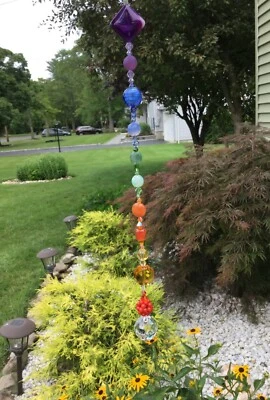 Chakras curativos hechos a mano piedra prisma/atrapapeles con elementos de Swarovski EE. UU.  Foto 1 de 3