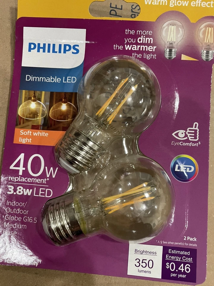 Philips Pack of 2 40W 4.5w LED Dimmable LED Eye Comfort With Soft White Light T5 - Image 1 of 4