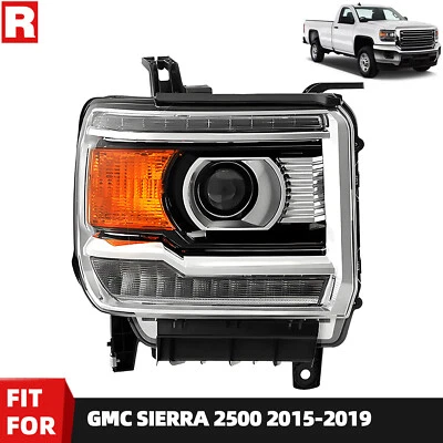 For 2015-2019 GMC Sierra 2500 Halogen w/ LED DRL Projector Headlight - Passenger Foto 1 de 4