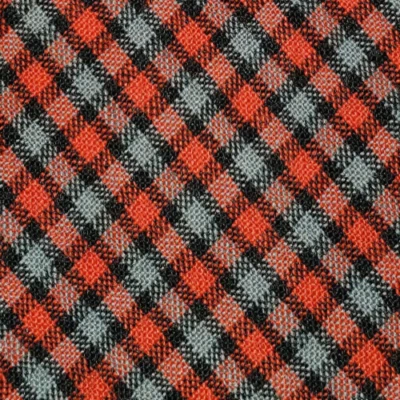 1940 1950s VINTAGE RETRO TIE ~ ORANGE-RED, GRAY, BLACK ~ CHECK ~ 49" - Image 1 of 3