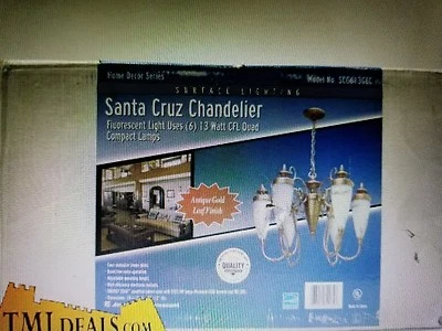 Lámpara de araña American Fluorescent SCC613GEC Santaa Cruz imitación alabastro vidrio soplado Foto 1 de 3