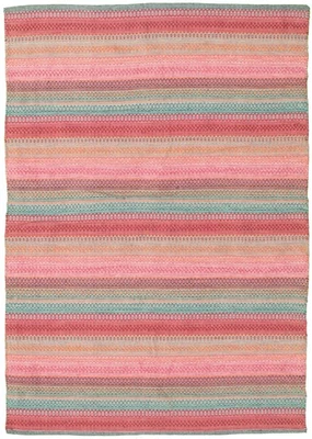 Vintage Hand Woven Traditional Kilim Rug 5'0" x 7'4" Oriental Wool Carpet - Image 1 of 4