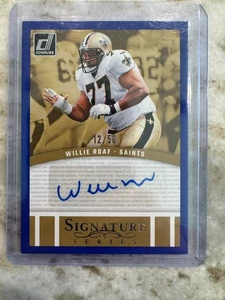 Willie Roaf 2024 Donruss Signature Series Blue Auto Autograph #12/50 Saints - Foto 1 di 3