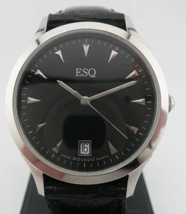 Reloj de Cuarzo Suizo ESQ by Movado Tono Negro y Plateado - E5203 - Batería Nueva - Imagen 1 de 14