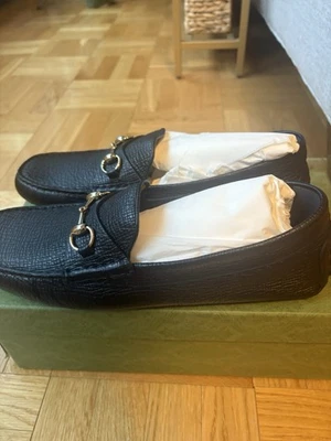 Mocasín Gucci Ayrton Webstripe Horsebit Driver - Cuero - Negro - Talla 13 Para Hombre Foto 1 de 4