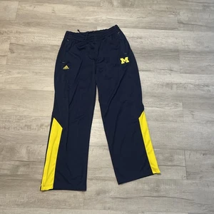 Adidas Michigan Wolverines Track Pants XL Navy Blue Zip Ankle Climalite Drawstri - Picture 1 of 8