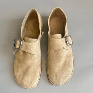 Massimo Dutti Women's Genuine Leather Buckle Loafers Soft Lambskin Lined Comfort - Picture 1 of 8