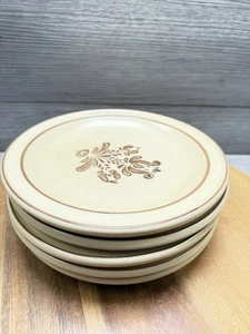 Vintage Pfaltzgraff Village 7" Plates Lot of 5 Brown Bread Dessert Salad Plates - Picture 1 of 7