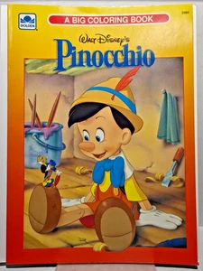 Pinocho de Walt Disney - Un gran libro para colorear - 1988 - dorado vintage - Imagen 1 de 2