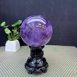 2.8LB Natural amethyst Quartz Sphere Crystal Energy Ball Reiki Healing Gem Decor - Picture 1 of 8