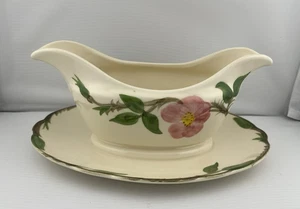 Vintage Franciscan Desert Rose Gravy Boat With Attached Underplate Made In USA - Picture 1 of 8