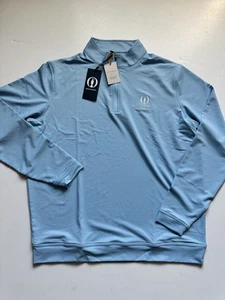 The 153rd Open Royal Portrush Peter Millar Perth 1/4 zip - blu chiaro grande - Foto 1 di 6