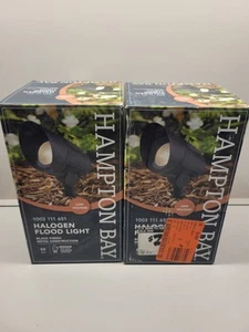 (2) NIOB Hampton Bay Halogen Flood Lights, Black Finish, Metal Construction - Picture 1 of 13