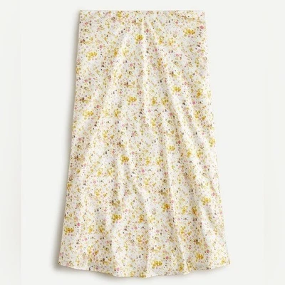 J. Crew Pull On Slip Skirt in Soft Posies Size Small Elegant Feminine Spring - Image 1 of 4