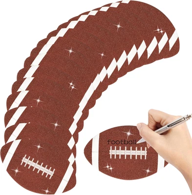 100pcs Glitter Football Cutouts Sports Ball Bulletin Board Football Shape Pap... - Image 1 of 4