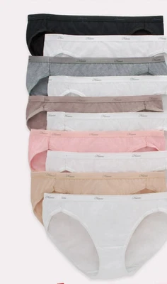 Paquete de 10 bikinis transpirables Hanes para mujer talla 6/medianos de algodón sin etiquetas ¡Nuevos! Foto 1 de 3