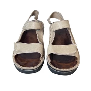 NAOT Karenna Leather Sandal Women 40 Beige Adjustable Straps Comfort Footbed 9.5 - Picture 1 of 10