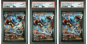 Juego de 3 cartas Pokémon PSA10 Mega Lucario ex SAR 088/063 Mega Brave M1L 2025 - Imagen 1 de 7