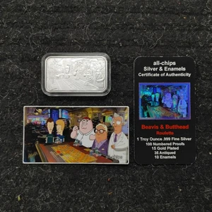 All-Chips In Beavis & Butthead Roulette Troy Ounce .999 Fine Silver Ounce 31/100 - Bild 1 von 4