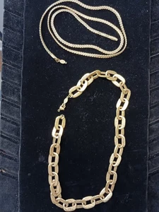 2 Vintage Napier Necklaces, Striking With Clasp Damage, Gold-tone  - Picture 1 of 18