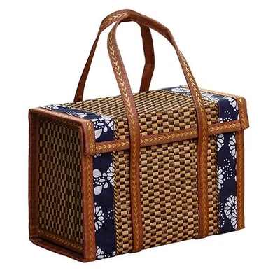 Obstkorb Aus Bambusgewebe, Tragbar, Einfach, Handgehalten, für Picknicks, L4348 - Bild 1 von 4