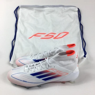 Adidas F50 Elite Mid-Cut FG Soccer Cleats White Blue Red Women’s Size 10 #ID9203 - Image 1 of 4