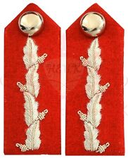 Gorget Collar Red Silver Leaf Patch FAD No. 1 Dress Military Officer Collar Pair