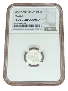 Australia 2001P Platinum 1/10 oz $15 NGC PF70UC Koala - Picture 1 of 2