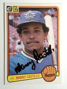 Rara carta 1983 Donruss Manny Castillo autografo firmato Mariners Royals #253 - Foto 1 di 3