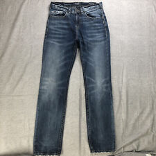Silver Jeans Grayson Mens 32 X 35 Actual Slim Fit Medium Wash Denim Faded Patch