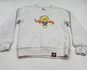 Jobedu Boys Crewneck Sweatshirt White Skull Lightbulb Graphic Kids - Size Small - Picture 1 of 6
