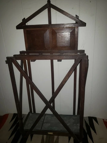 antique  arts & craft mission style solid oak umbrella stand original finish Cover