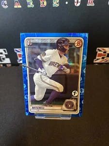 2020 Bowman Draft 1st Edition Garrett Mitchell 1st Blue Foil /150 Brewers B1-T12 - Picture 1 of 2