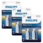 6 Philips Ultra Alkaline C Batteries 1.5v Blister Lr14 Baby 2bl Exp 2029 New