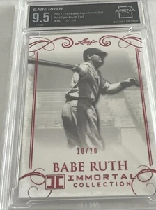2017 Leaf Babe Ruth #16 Immortal Collection RED FOIL /20 GRADED ARENA CLUB 9.5 - Picture 1 of 5