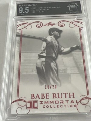2017 Leaf Babe Ruth #16 Immortal Collection RED FOIL /20 GRADED ARENA CLUB 9.5 - Image 1 of 4