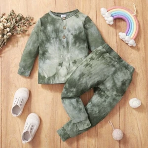 Toddler Kids Baby Girl Clothes Tie-dye Long Sleeve Tops Trousers Outfits Set - Picture 1 of 15