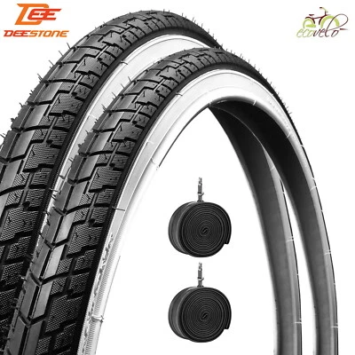 DEESTONE 2 CAMERE + 2 COPERTONI BIANCO-NERO PER BICI BICICLETTA 24 X 1 3/8 (37-540)