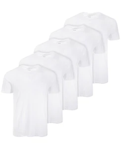 Alfani Men's 5 Pk Moisture Wicking Short Sleeve T Shirt, White, Small - Picture 1 of 1