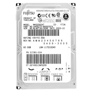 Hard Drive Fujitsu MHS2060AT 60GB IDE/ATA 4200Rpm 2.5'' Inch - Picture 1 of 5