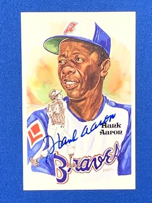 Hank Aaron HOF Autographed Perez Steele 4x NL HR Leader Atlanta Braves PSA DNA - Image 1 of 3