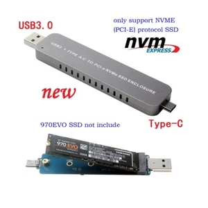 ngff m.2 PCI-e NVMe SSD to USB3.0 Type-C External Hard Disk Drive Enclosure Case - Picture 1 of 11