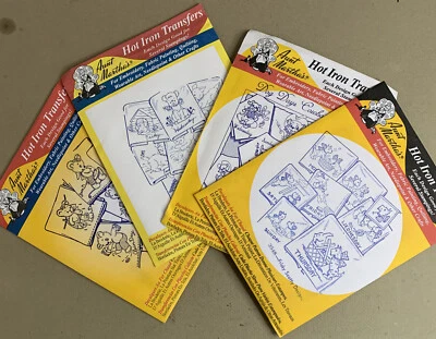 Lot of AUNT MARTHA'S Hot Iron Transfers Embroidery Days Of Week Dogs Bears - Image 1 of 4