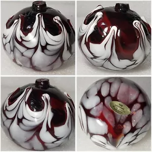 Blood Red & White The Original Mt. St. Helen’s Ash Glass, Blown Glass, Oil Lamp - Picture 1 of 18