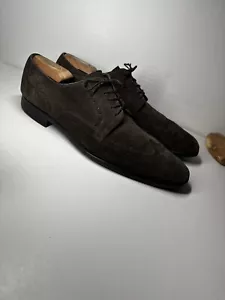 Hugo Boss Hombres 12 D Marrón Gamuza Zapatos Suela de Goma Derby Informal - Imagen 1 de 12