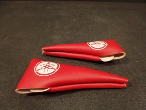 RED LEATHER YAMAHA CONTROL COVERS - Picture 1 of 6