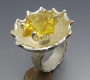 REIF-DESIGN - BLÜTEN-RING - AUS EIGENER GOLDSCHMIEDE - 999 FEINSILBER - UNIKAT - Bild 1 von 12