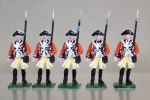 ARMIES in PLASTIC AMERICAN WAR of INDEPENDENCE 5 x BRITISH INFANTRY MARCHING od - Picture 1 of 4